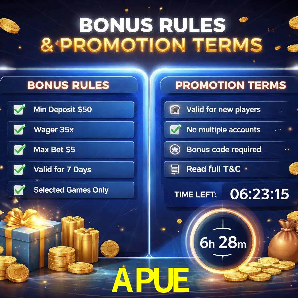 Reglas de promoción APUE y condiciones de bonos explicadas visualmente